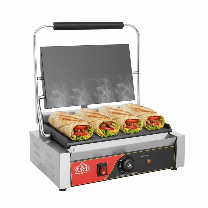 KRD Heavy Duty Extra Large Panini Contact grill Smooth 2.2kW KEG-812B