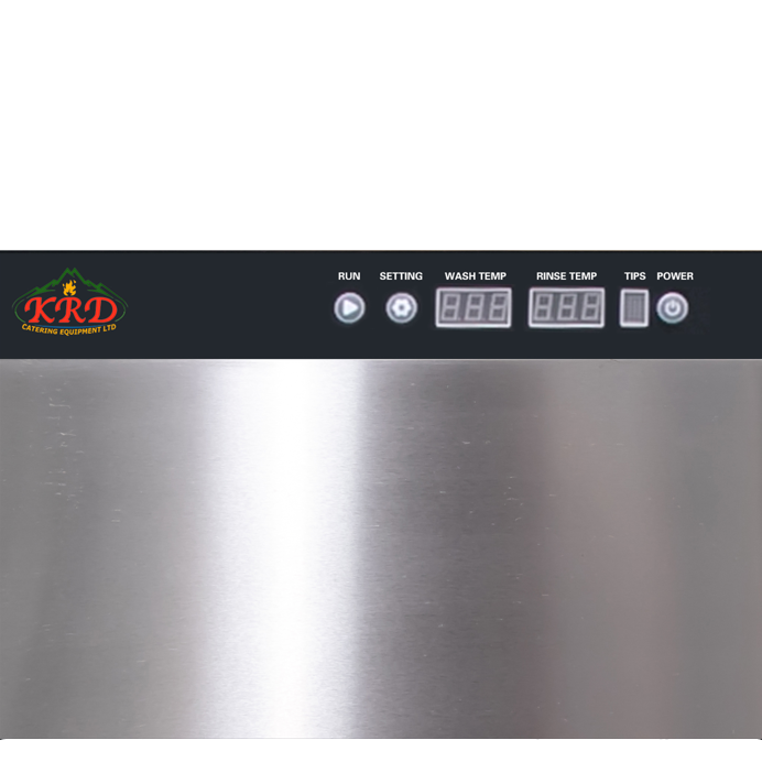 KRD Passthrough Dishwasher 500mm Basket 60 Baskets/hour Detergent Pump 220V HD60D