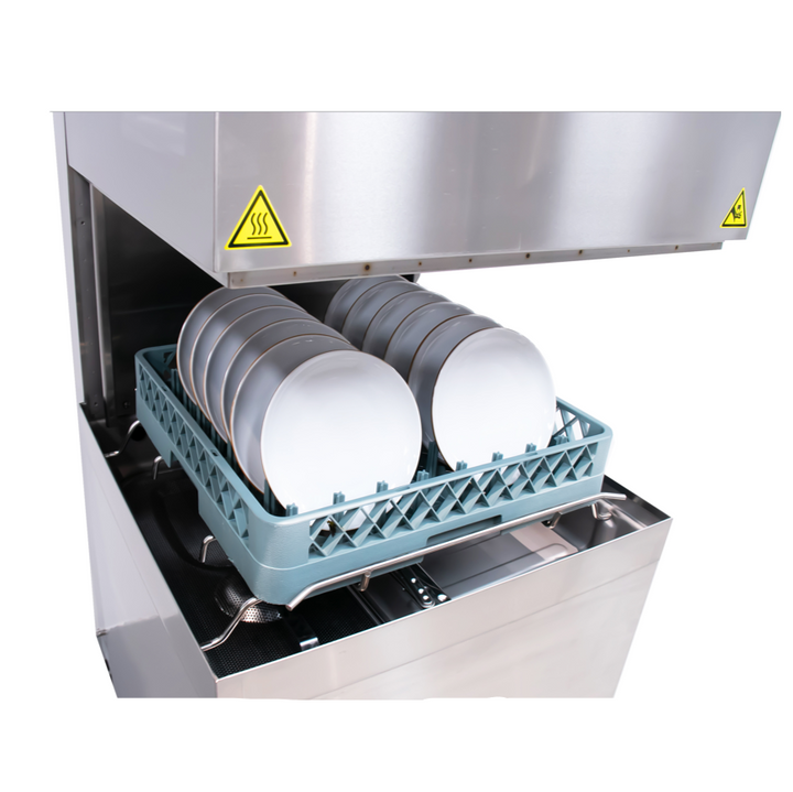 KRD Passthrough Dishwasher 500mm Basket 60 Baskets/hour Detergent Pump 220V HD60D