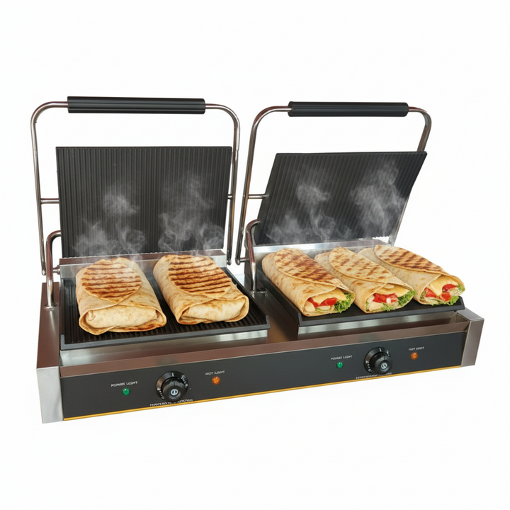 KRD Heavy Duty Twin XL Panini Contact grill  4.4kW Dual Zone OP816C