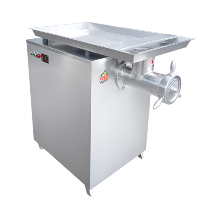 KRD Free Standing Meat Mincer 480kg/h Heavy Duty TK42, stainless steel electric meat grinder for commercial kitchens.