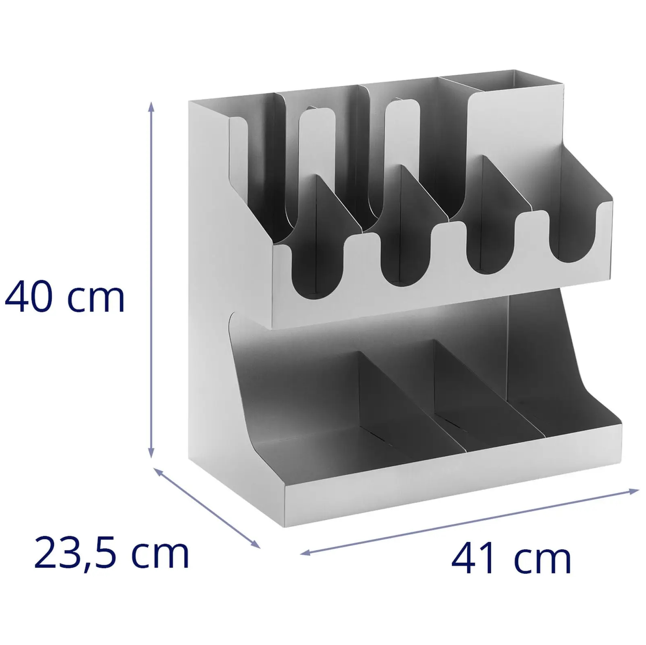 KRD Stainless Steel 2 Tier Cup Holder / Dispenser Φ100mm Cups 7 Stacks 62006