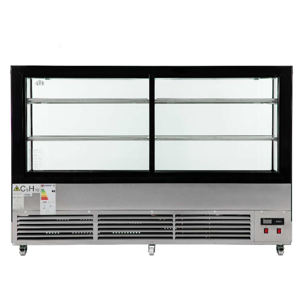Commercial refrigerator with glass door on a computer screen