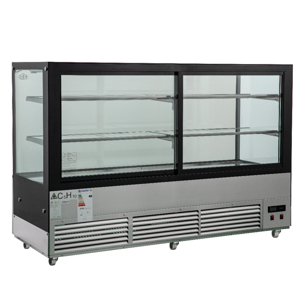 Commercial refrigerator with glass doors on a computer screen