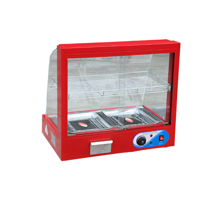 KRD Commercial 66cm Hot Display Case Pie Warmer Countertop Red CY66