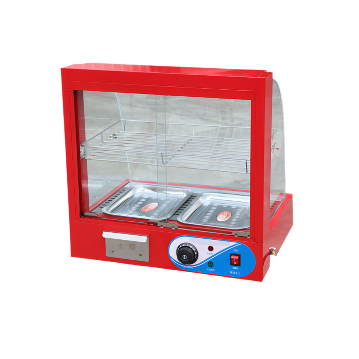 KRD Commercial 66cm Hot Display Case Pie Warmer Countertop Red CY66