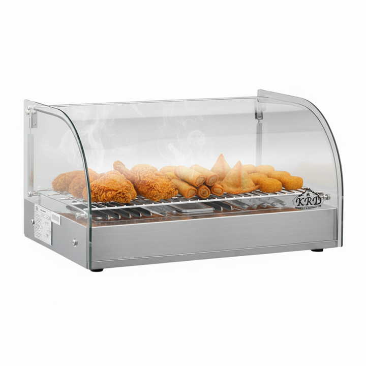 KRD Curved Front Heated Display Case 25 Litres Countertop XCR25L
