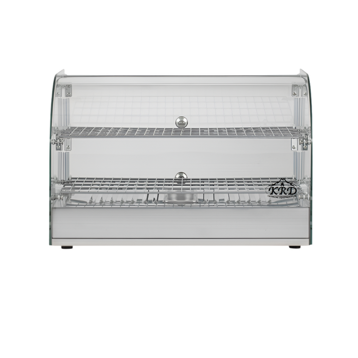 KRD 2 Tier Curved Front Heated Display Case 45 Litres Countertop XCR45L