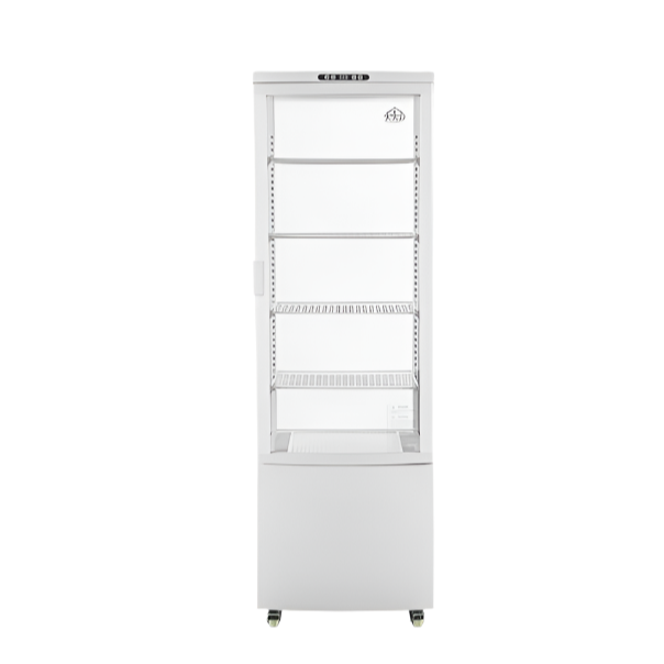 KRD Upright Commercial Glass Refrigerated Display Cooler 218 Litres 4 Shelves 1615mm Height
