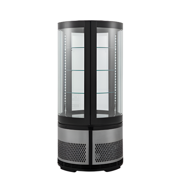 KRD Panoramic Round Display Fridge Case 100 Litres 3 Shelves 1030mm XC105R