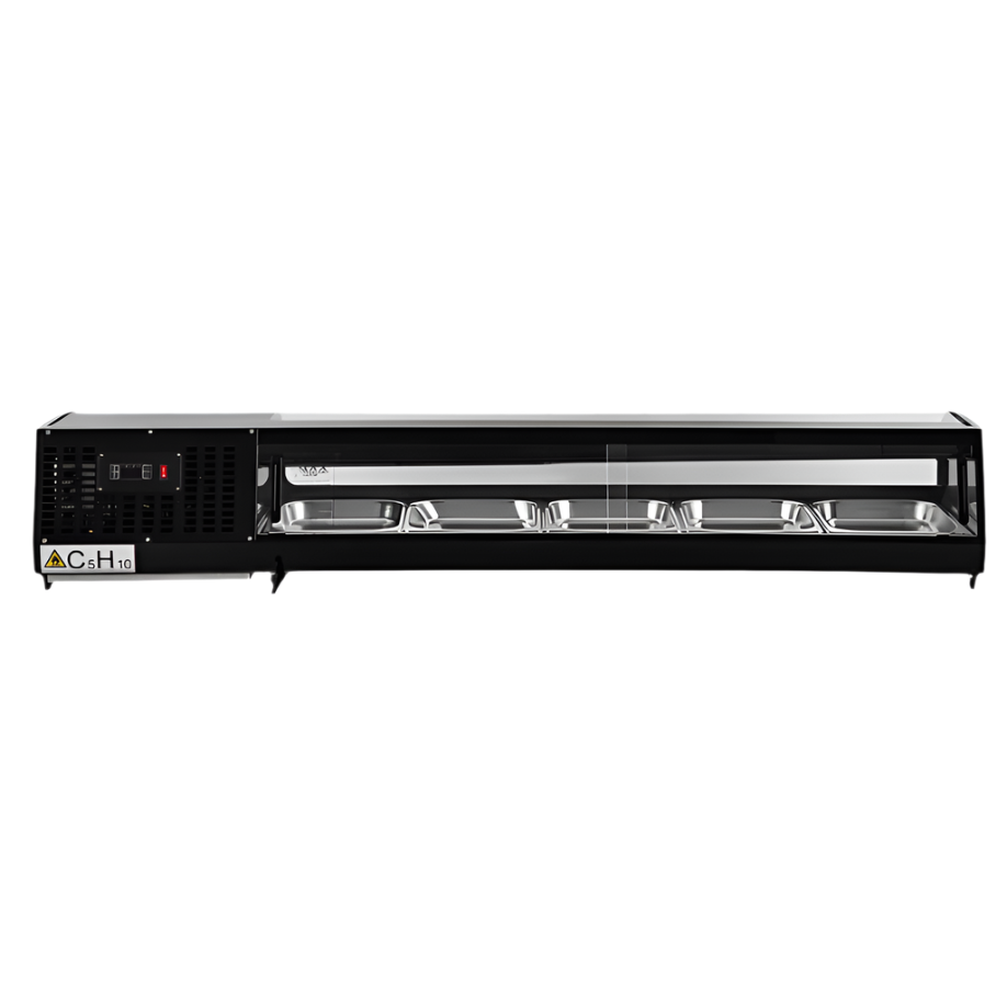 KRD Commercial 177cm Refrigerator Sushi & Tapas Showcase 5xGN1/2 XCS132L