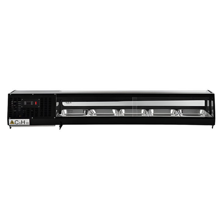 KRD Commercial 177cm Refrigerator Sushi & Tapas Showcase 5xGN1/2 XCS132L