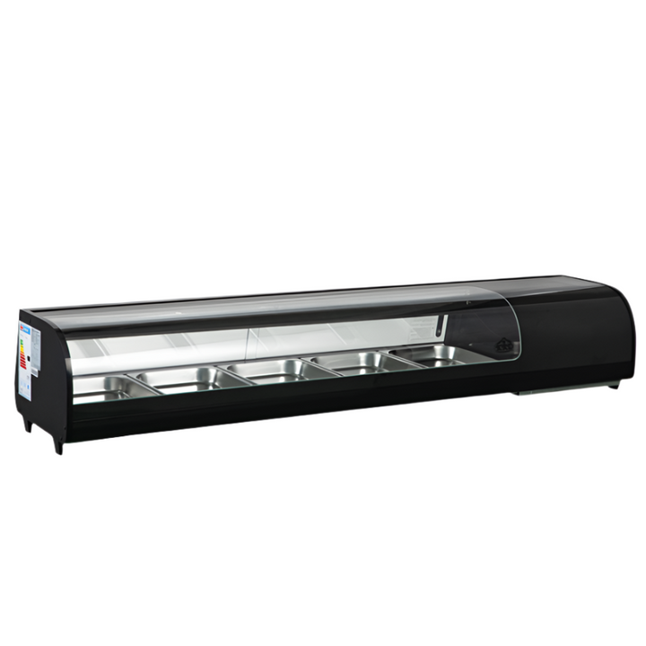 KRD Commercial 177cm Refrigerator Sushi & Tapas Showcase 5xGN1/2 XCS132L