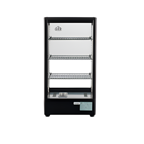 KRD Countertop Heated Display Cabinet Warmer 78 litres 3 shelves Black 1 Hinged door XCR78L