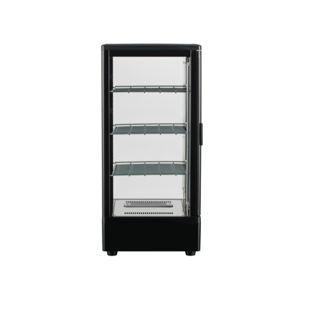 KRD Countertop Heated Display Cabinet Warmer 78 litres 3 shelves Black 1 Hinged door XCR78L