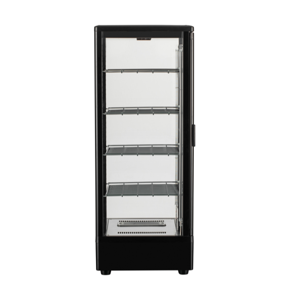 KRD Countertop Heated Display Cabinet Warmer 98 litres 4 shelves Black 1 Flat door XCR98L