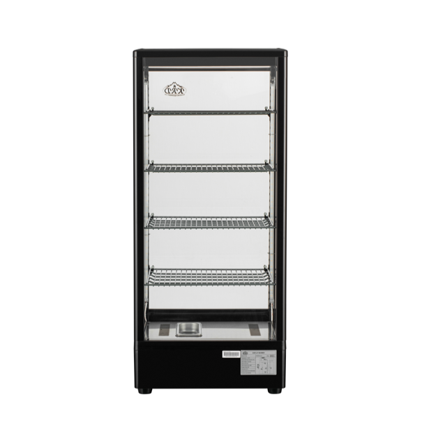 KRD Countertop Heated Display Cabinet Warmer 98 litres 4 shelves Black 1 Flat door XCR98L