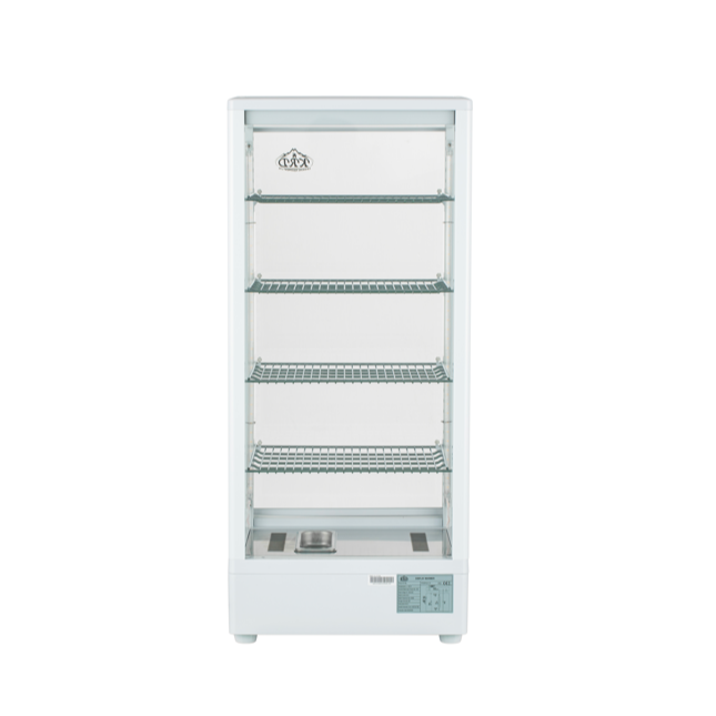 KRD Countertop Heated Display Cabinet Warmer 98 litres 4 shelves White 1 Flat door XCR98L