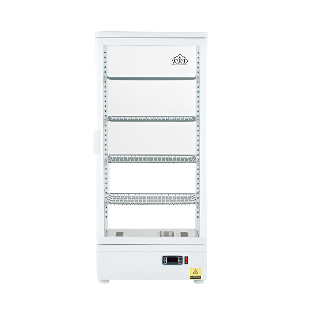 KRD Countertop Heated Display Cabinet Warmer 98 litres 4 shelves White 1 Flat door XCR98L