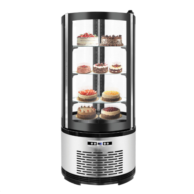 KRD Panoramic Round Display Fridge Case 100 Litres 3 Shelves 1030mm XC105R