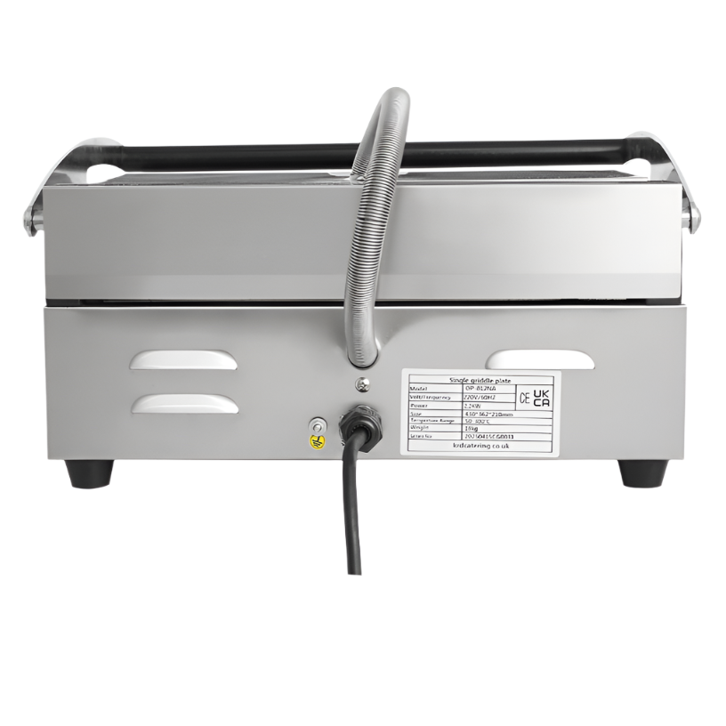 KRD Heavy Duty Panini Contact grill Large Ribbed 2.2kW OP812NA