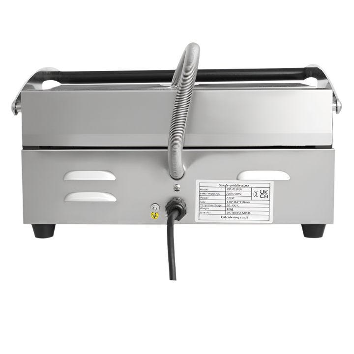 KRD Heavy Duty Panini Contact grill Large Ribbed 2.2kW OP812NA