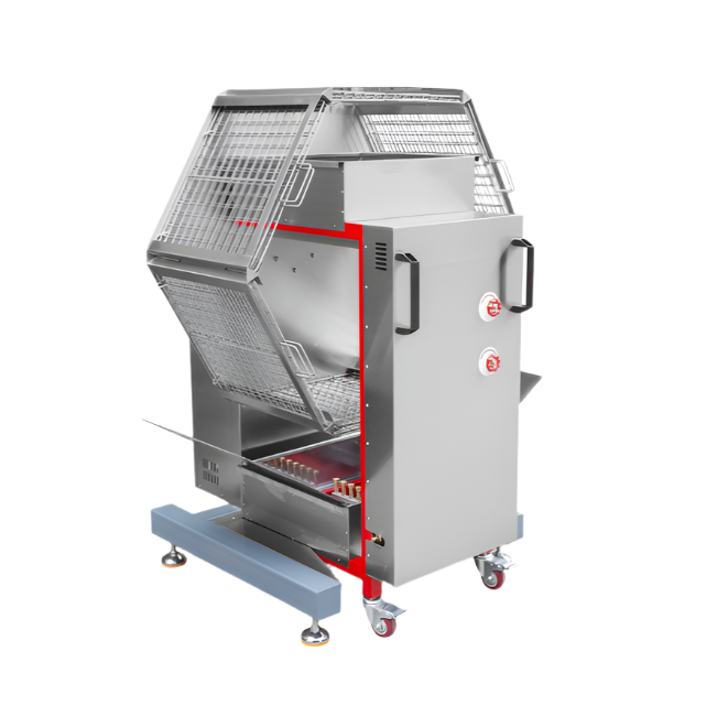 KRD Commercial Chicken Rotisserie BBQ Oven 24 Chickens XZL24 with stainless steel construction and rotating mechanism