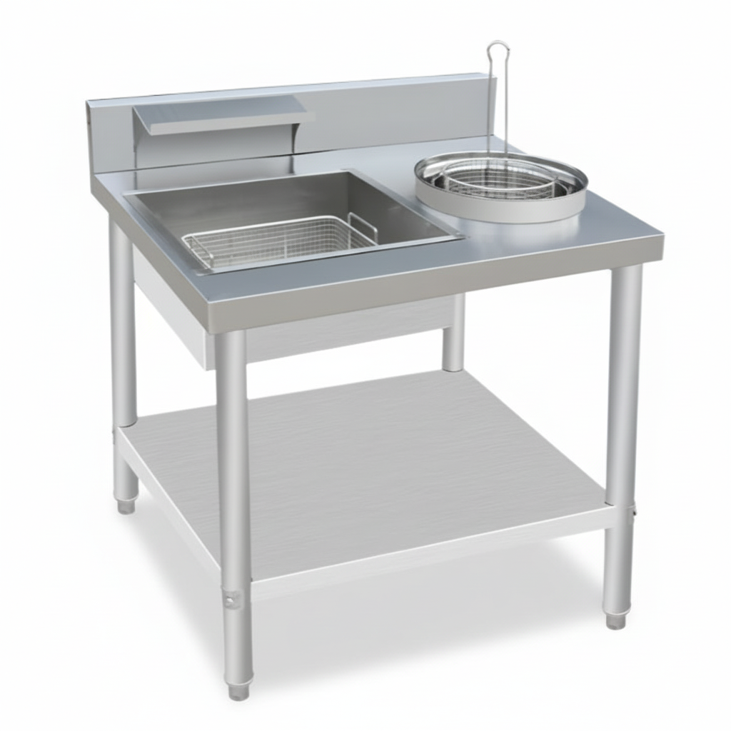 KRD Professional 800mm Stainless Steel Breading Table with Upstand KR800