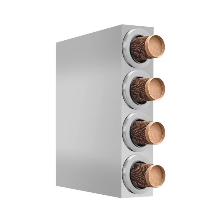 KRD Commercial Cup Dispenser 4 Slots 89 mm in diameter Stainless Steel HCW4