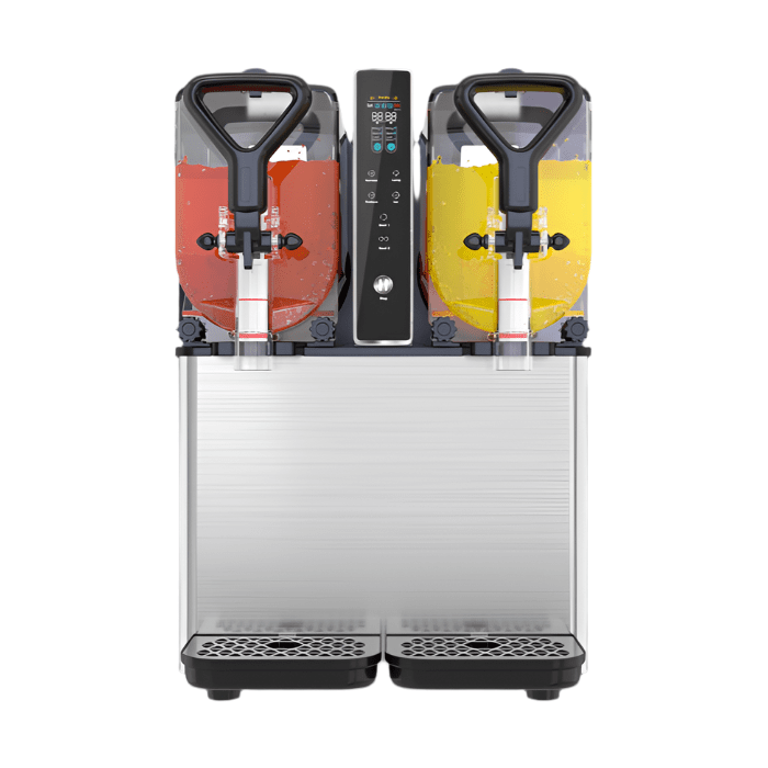 KRD Commercial Slush Machine 2 x 3 Litres Digital 490x370x545mm RL3X2 for serving frozen beverages in cafés.