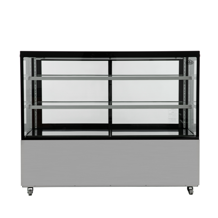 KRD 1500mm Commercial Cake Display Fridge 580L LED Stainless Steel Black Glass