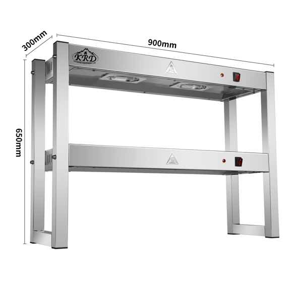KRD Commercial Quartz Lamp Heating Gantry 2 tier 900mm FWL092