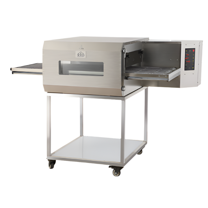 KRD Commercial Electric Conveyor Pizza Oven Standing 20 Pizzas of 18'' Per Hour Digital Programmable LM18D