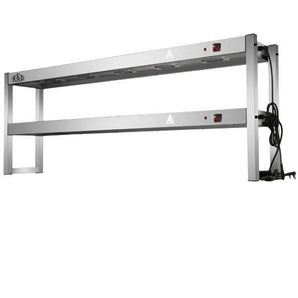 KRD Commercial Quartz Lamp Heating Gantry 2 tier 1800mm FWL182 in stainless steel for professional catering.