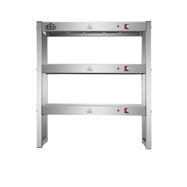 KRD Commercial Quartz Lamp Heating Gantry 3 tier 900mm FWL093 - stainless steel design with three heating tiers.