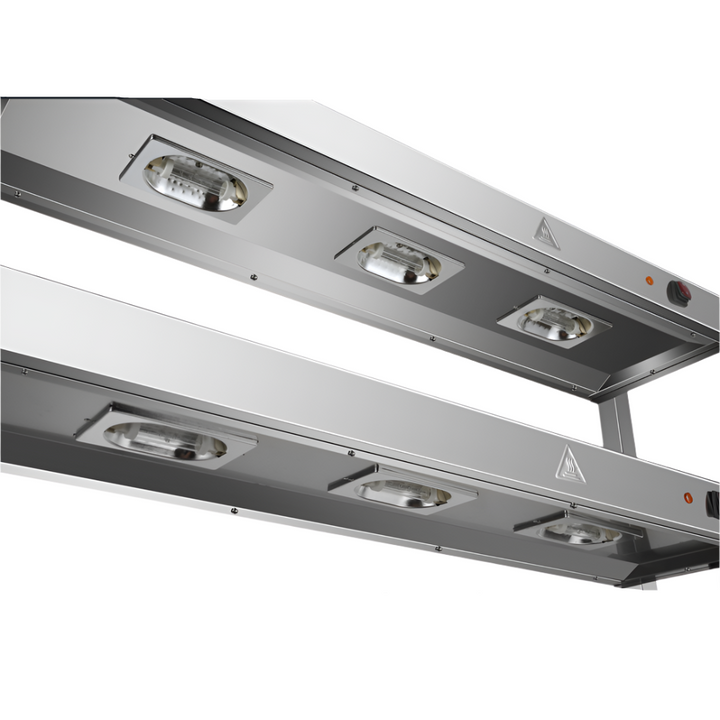 KRD Commercial Quartz Lamp Heating Gantry 3 tier 1200mm FWL123 with stainless steel design and heating lamps.