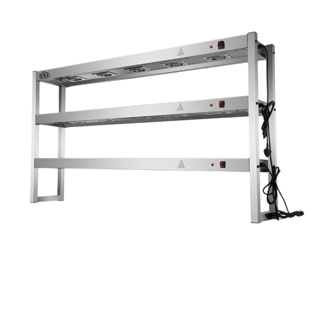 KRD Commercial Quartz Lamp Heating Gantry 3 tier 1800mm FWL183 featuring stainless steel design and three heating tiers.