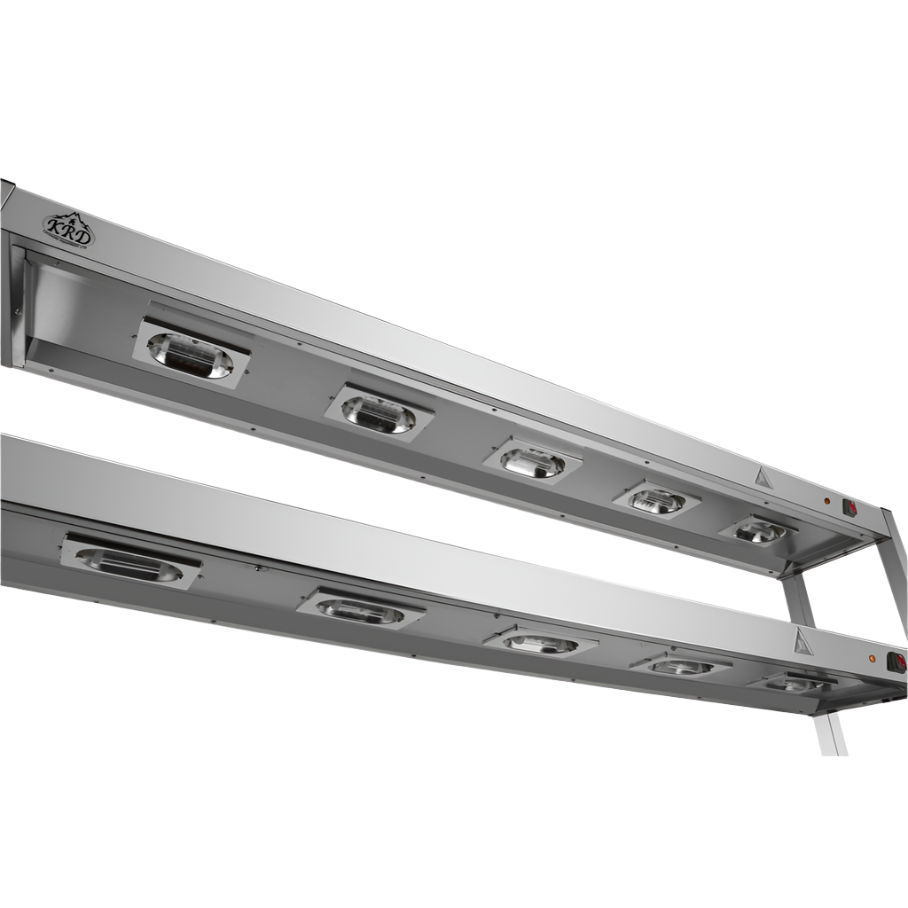 KRD Commercial Quartz Lamp Heating Gantry 3 tier 1800mm FWL183 with stainless steel design and heating elements.