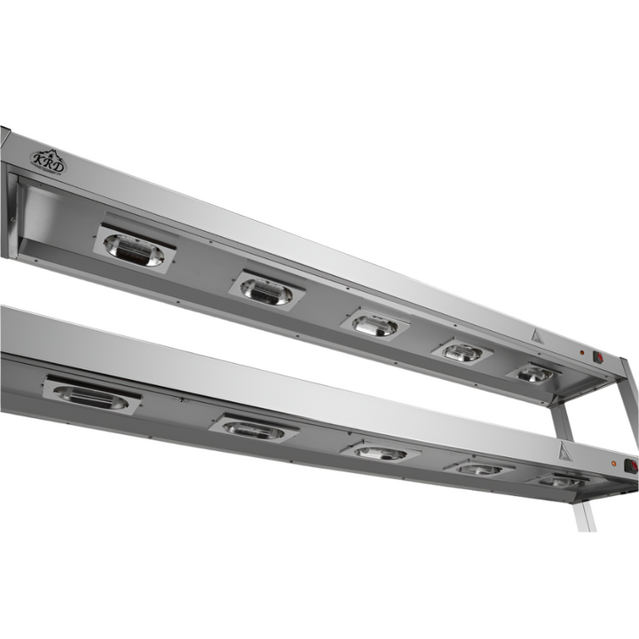 KRD Commercial Quartz Lamp Heating Gantry 3 tier 1800mm FWL183 with stainless steel design and heating elements.