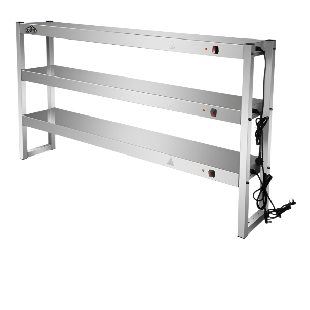 KRD Commercial Quartz Lamp Heating Gantry 3 tier 1800mm FWL183 with stainless steel design and three heated shelves.