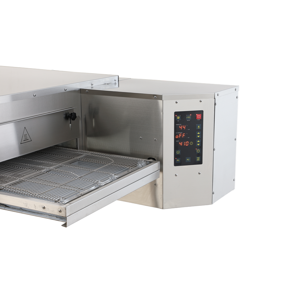 KRD Commercial Gas Conveyor Pizza Oven 20 Pizzas of 18'' Per Hour Standing Programmable LM18Q