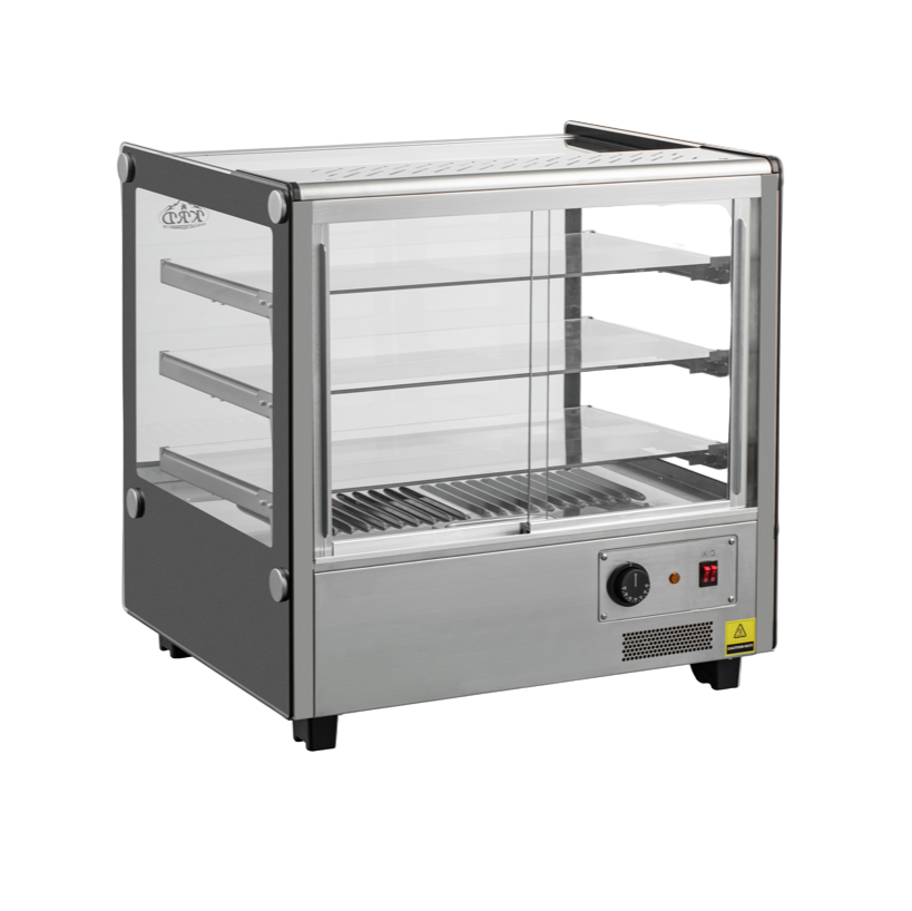 KRD Commercial 120 Litre Countertop Display Warmer 3 shelf stainless steel