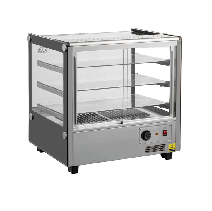 KRD Commercial 120 Litre Countertop Display Warmer 3 shelf stainless steel
