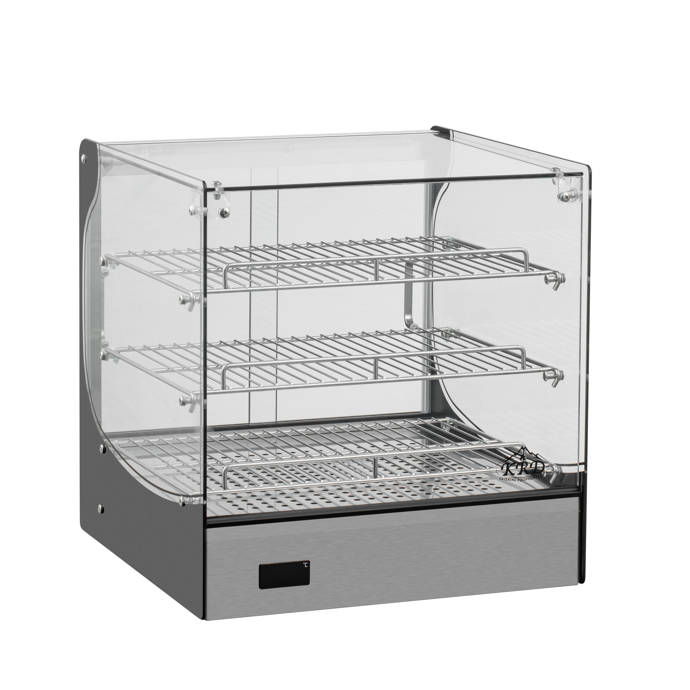 KRD Commercial 95 Litre Countertop Display Warmer 3 shelf stainless steel 50cm