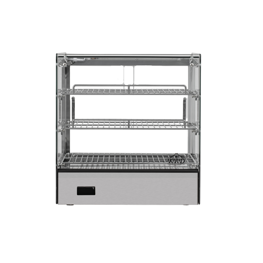 KRD Commercial 95 Litre Countertop Display Warmer 3 shelf stainless steel 50cm
