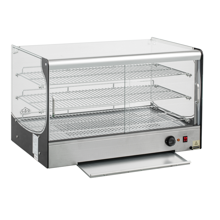 KRD Commercial 165 Litre Countertop Display Warmer 3 shelf stainless steel 88cm