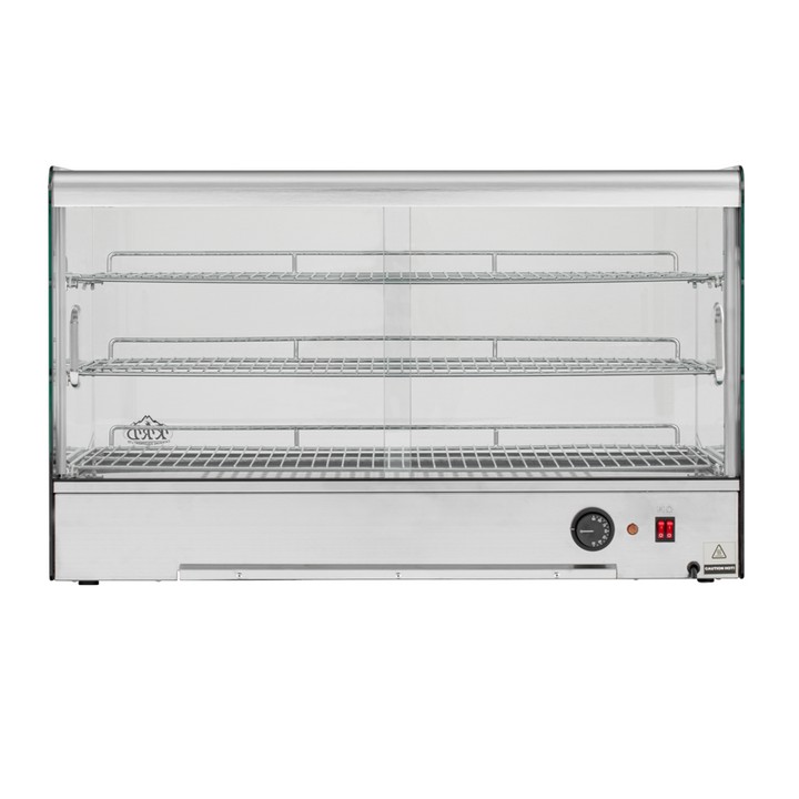 KRD Commercial 165 Litre Countertop Display Warmer 3 shelf stainless steel 88cm