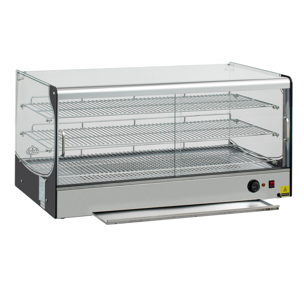 KRD Commercial 205 Litre Countertop Display Warmer 3 shelf stainless steel 110cm