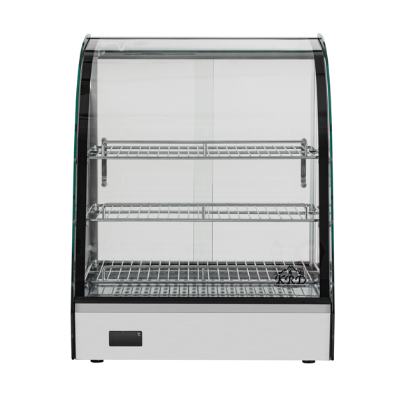 KRD Commercial Curved Front Display Warmer 95 Litres with 3 shelves Countertop 50cm
