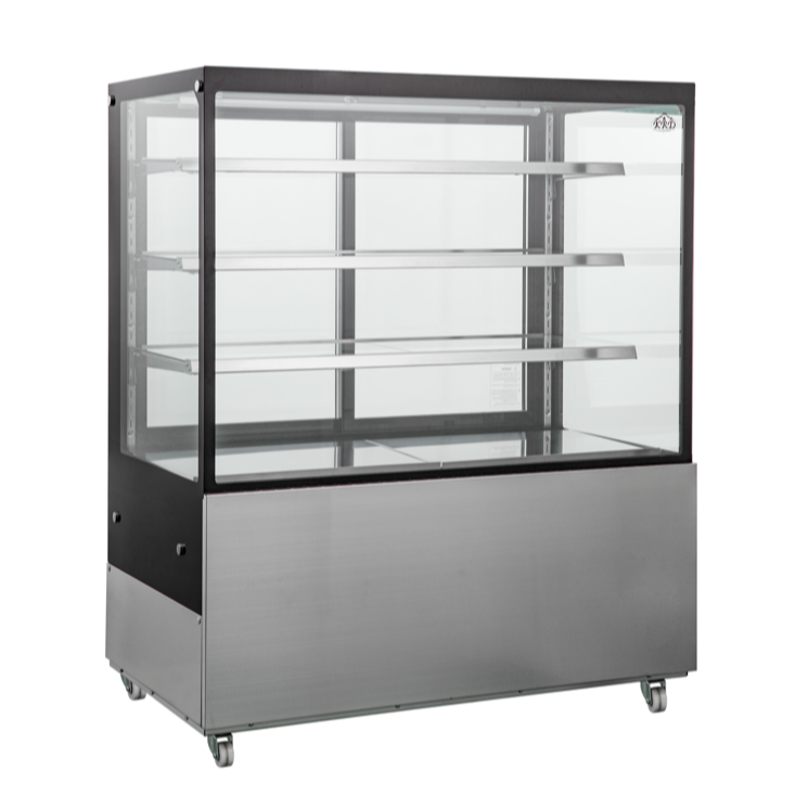 KRD Commercial Display Merchandiser Cake Fridge 550 litres 3 shelves Stainless Steel 1200mm for cakes and pastries